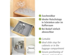 Wenko Anti-Rutsch-Matte Design Zuschneidbar 150 cm x 50 cm Grau