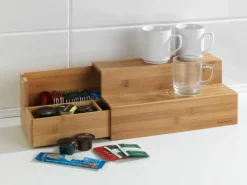 Wenko Bambus Treppe für Kaffee und Tee 33 cm x 17,5 cm x 15 cm