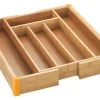 Wenko Besteckkasten Bambus Ausziehbar 25,7-38,5 cm x 5,1 cm x 35,7 cm