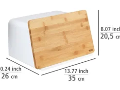 Wenko Brotkasten mit Bambusbrett Weiß