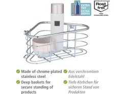 Wenko Eckablage Trestina 25 cm x 10,5 cm 16,5 cm Edelstahl Silber Glänzend