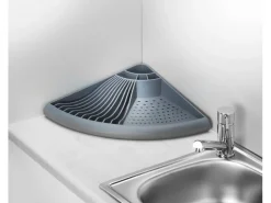 Wenko Eck-Geschirrabtropfer Grau 9 cm x 50 cm x 35 cm