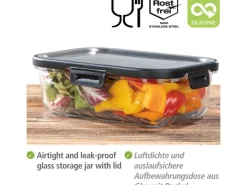 Wenko Glas Frischhaltedose Steel Black Outdoor Kitchen 1 l