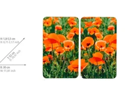 Wenko Herdabdeckplatte Universal Mohnfeld 2er-Set für alle Herdarten