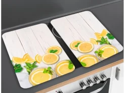 Wenko Herdabdeckplatten Universal Zitronen 2er Set Mehrfarbig