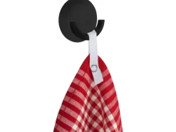 Wenko Küchen- und Wandhaken Rondo Edelstahl Ø 5,5 cm x 2,5 cm Schwarz