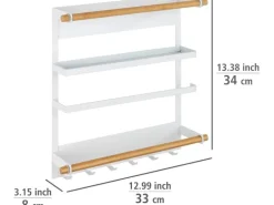 Wenko Küchenregal Magna Magnetisches Regal zur Befestigung ohne Bohren Weiß