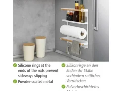 Wenko Küchenregal Magna Magnetisches Regal zur Befestigung ohne Bohren Weiß