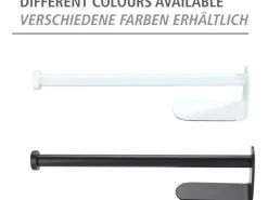 Wenko Küchenrollenhalter Nio Selbstklebend 27,5 cm x 4,5 cm x 7 cm Schwarz