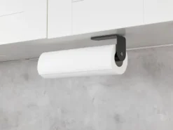 Wenko Küchenrollenhalter Nio Selbstklebend 27,5 cm x 4,5 cm x 7 cm Schwarz