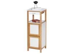 Wenko Regal Finja aus Bambus mit 2 Ablagen 34 x 89 x 30 cm Braun