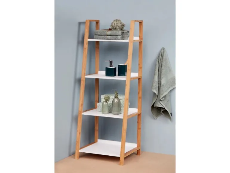 Wenko Regal Finja Bambus Braun mit 4 Etagen