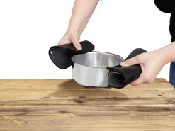 Wenko Silikon-Topfuntersetzer Wesi 16 cm x 16 cm x 0,5 cm Schwarz 2 Stück