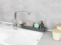 Wenko Spülorganizer Fino Ausziehbar bis 49,5 cm x 5,5 cm x 8,5 cm Grau