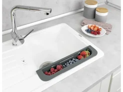 Wenko Spülorganizer Fino Ausziehbar bis 49,5 cm x 5,5 cm x 8,5 cm Grau