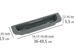 Wenko Spülorganizer Fino Ausziehbar bis 49,5 cm x 5,5 cm x 8,5 cm Grau