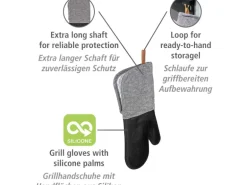Wenko Topfhandschuhe Ada 2er-Set Silikon-Handflächen Schwarz