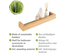 WENKO Wandregal Bambusa 40 cm Bambus