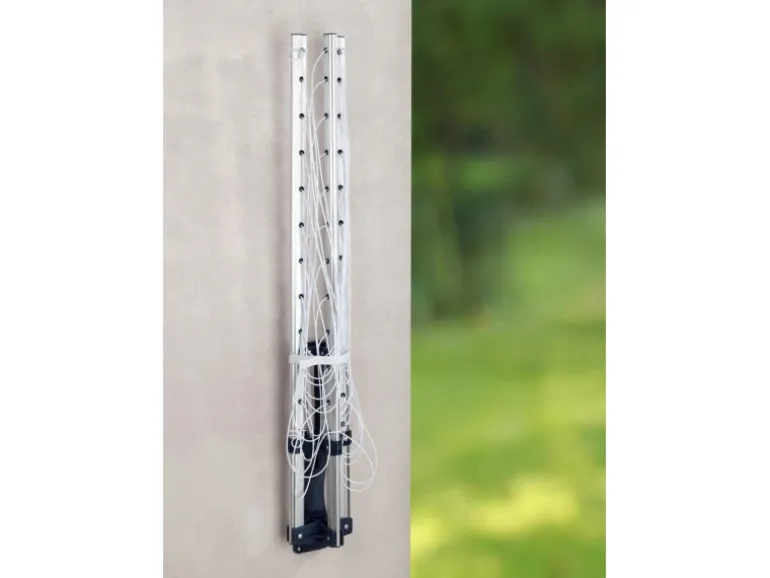 Wenko Wand-Wäschespinne Aluminium 195 cm x 42 cm x 104 cm Trockenlänge 18 m
