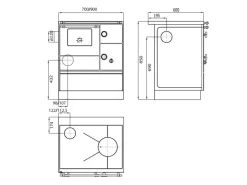 Westminster Küchenofen K 176 FA-70  links Stahl Elfenbein 5 kW