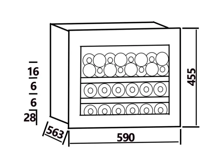 Wolkenstein Weintemperierschrank EWTS64-28ED Schwarz