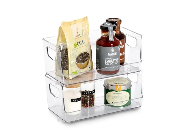 Zeller Aufbewahrungsboxen-Set Kunststoff 2-teilig Transparent