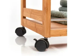 Zeller Bad-Rollwagen Bambus/Metall 76 cm x 38 cm x 45,7 cm Natur