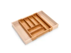 Zeller Besteckkasten Ausziehbar Bambus/HDF 6,5 cm x 35 cm x 43 cm Natur