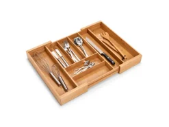 Zeller Besteckkasten Ausziehbar Bambus/HDF 6,5 cm x 35 cm x 43 cm Natur