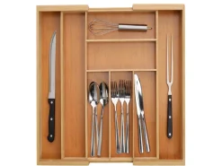 Zeller Besteckkasten Ausziehbar Bambus/HDF 6,5 cm x 35 cm x 43 cm Natur