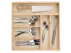 Zeller Besteckkasten Gummibaum 6 cm x 43 cm x 34 cm Natur