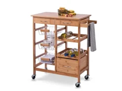 Zeller Küchenrollwagen Bambus 66 cm x 36 cm x 84 cm Natur