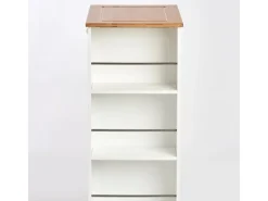 Zeller Küchenrollwagen Bambus/MDF/Metall 50 cm x 37 cm x 86,5 cm Weiß