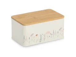 Zeller Vorratsdose Flowers mit Bambusdeckel 1,65 l Weiß