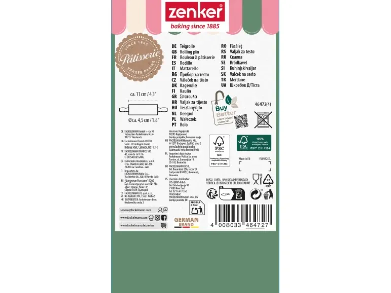 Zenker Teigrolle Holz Natur