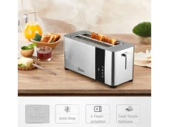 Zilan ZLN-6234 Edelstahl Toaster mit Brötchenaufsatz 1400 Watt