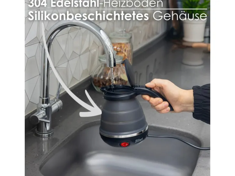 Zilan ZLN-1986 Reisewasserkocher Faltbar 0,5 L