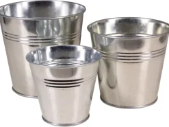 Zink-Übertopf Ø 11,5 cm x 10,5 cm Silber