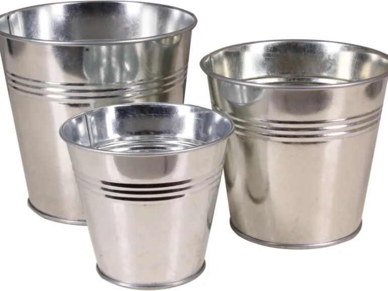 Zink-Übertopf Ø 11,5 cm x 10,5 cm Silber