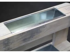 Zink-Blumenkasten für Palettenbau 38 cm x 13 cm x 9,5 cm Silber