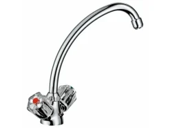 Zweigriff-Küchenarmatur Ledro Chrom Niederdruck